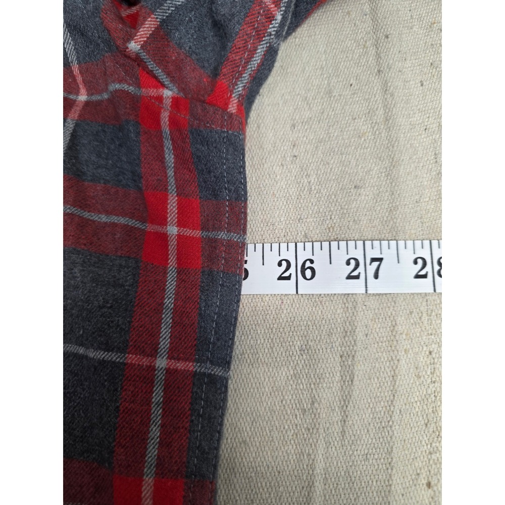 Outdoor Casuals Mens Red Grey Plaid‎ Flannel Button Down Shirt XXL Western Yoke - Picture 5 of 6